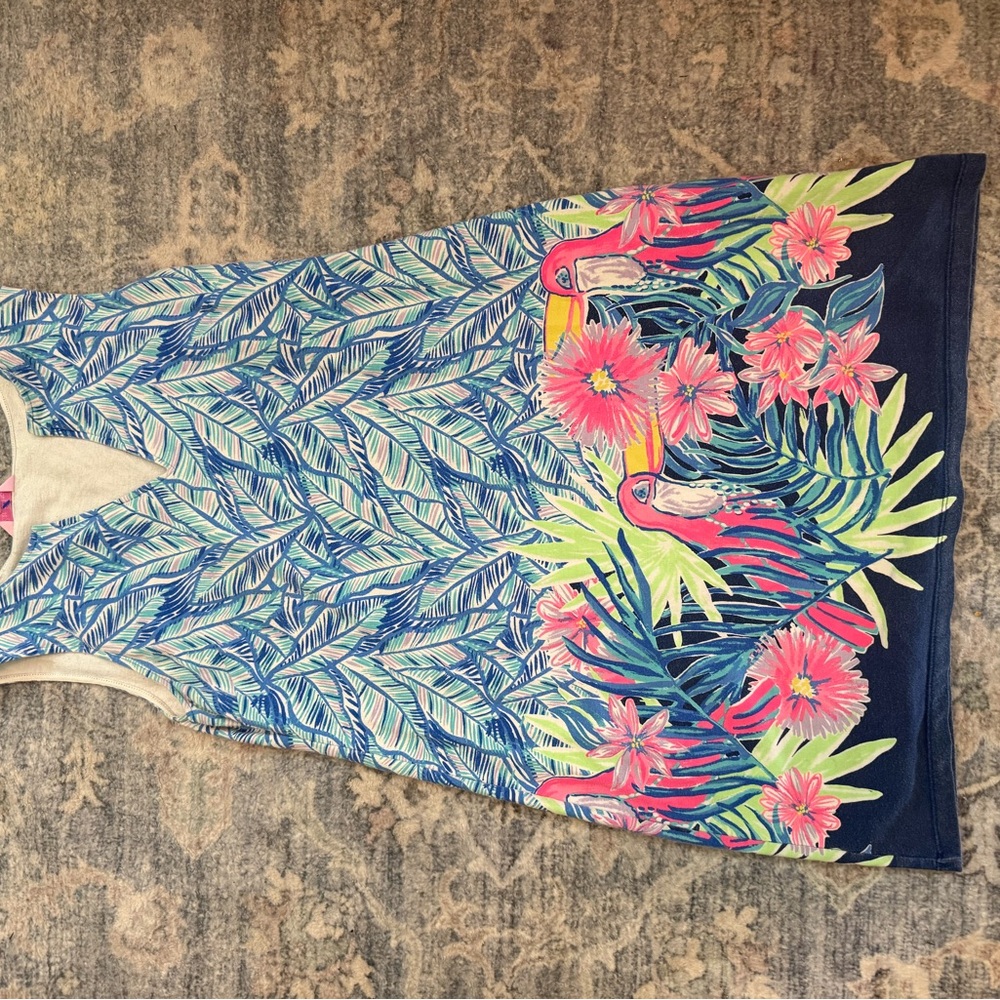 Lilly Pulitzer Shift Dress Harper Bennet Blue Lets Mango French Terry Size Large